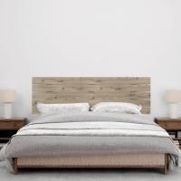 Cabecero de Madera reciclada DM con Patas Estilo Palet Horizontal Cama Palets Herrajes incluidos (150cm, Acabado Mármol) - details 19