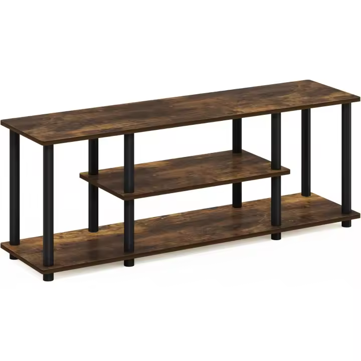 Turn-N-Tube Muebles TV sin Herramientas, Madera de Ingeniería, Pino Ámbar/Negro, 3 Niveles - 1