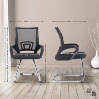Cantilever Eureka I Silla de Oficina Moderna con Reposabrazos y Sin Ruedas, Color:Gris - details 29