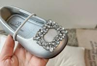 Zapatos de cuero con punta cuadrada para niñas, zapatillas de Ballet con diamantes de agua, suaves, estilo francés, novedad de verano, 2024 - details 15