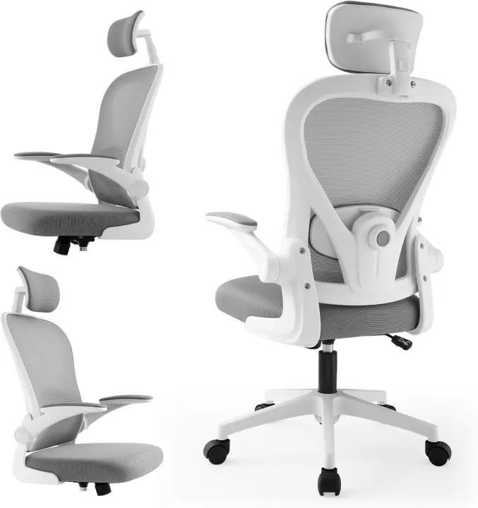 Oficina Ergonómica, Silla Gaming, con Reposacabezas Ajustable, Soporte Lumbar y Apoyabrazos Plegables, Asiento Cómodo para Juegos, Capacidad Máxima de 120 kg - 1