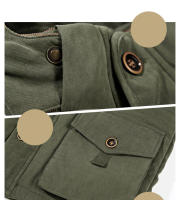 Parkas de ocio para hombre, chaqueta gruesa de lana con sombrero extraíble a la moda, Color sólido, a prueba de viento, abrigos cálidos, invierno, 2024 - details 6