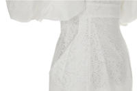 BGTEEVER-vestido ceñido con manga abombada para mujer, prenda elegante con abertura en la cadera, cuello de barco, cintura ajustada, Verano - details 25