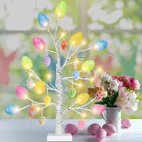 Adorno de Mesa de Pascua con Árbol de Birjó Luminoso de 24 Pulgadas Decoración Ajustable de Huevo Luminoso (12 Azufres Aleatorios) - details 0