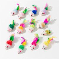 Juguetes para gatos, piel de conejo, ratón falso, pluma, ratón arcoíris, juguete divertido, juguetes para gatito - details 3