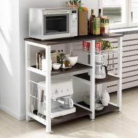 Cocina Mueble para Almacenamiento de Cocina Estantes de Cocina con Ganchos para Almacenamento Estante de Horno de Microondas,Estanterías de Cocina con 3+3 estantes Blanco - details 9
