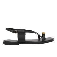 Sandalias planas de moda con tiras de grano fino y decoraciones metálicas para mujer, primavera, punta cuadrada, zapatos de playa - details 3