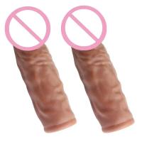 Leten-manga de extensión realista, condones reutilizables de silicona para retrasar el alargador, consolador potenciador, Juguetes sexuales - details 8
