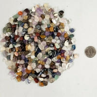 Piedra variada de cristal para decoración de jardín, gemas de Reiki curativas, pulido Natural mixto, Chips de cristal volteados, 100g - details 1
