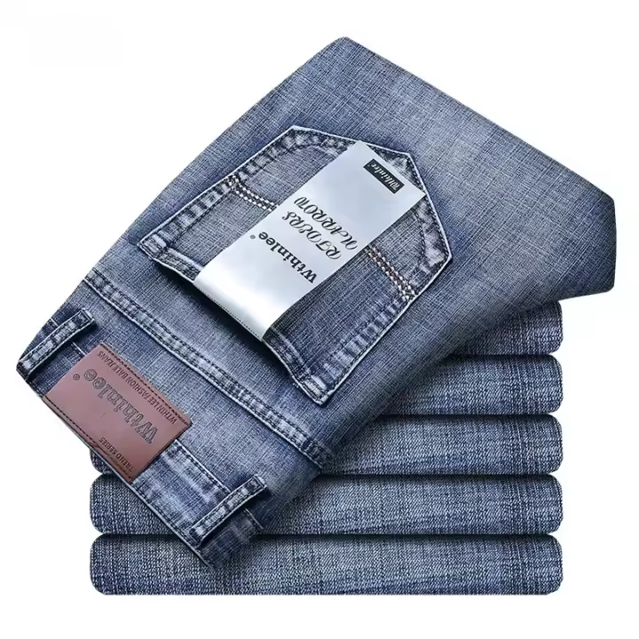KUBRO Pantalones De Jeans Para Hombre Clásicos Rectos Negocios Azul Negro Elásticos Slim Fit Casual Trabajo Pantalones 29-40 - 1