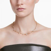 SWΑRΟVSΚΙ Collar Imber Corte redondo, diseño disperso, blanco, chapado en oro - details 2