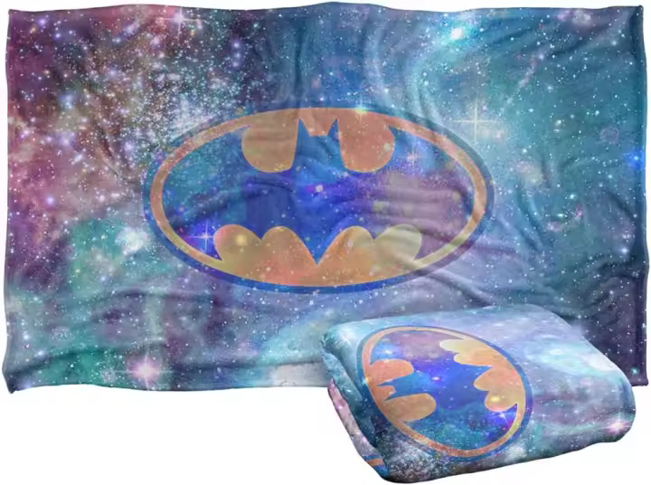 Manta de tiro supersuave de tacto sedoso, símbolo de galaxia de Batman - 1