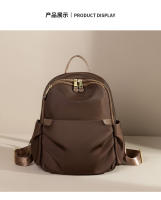 Bolso trasero para mujer, mochila antirrobo, bolsos estéticos de tendencia informal para mujer, bolsa de libros de lona resistente a la suciedad de Color café, resistente al desgaste - details 18