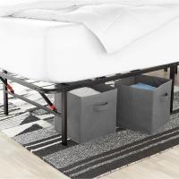 plegable, montaje sin herramientas, permite almacenar bajo la cama, 140 x 200 x 35.5 cm, Negro - details 5
