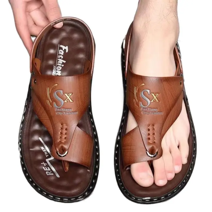 Zapatos de playa para hombre, verano 2025, con suela blanda, color liso, antideslizantes, a la moda, combinables y transpirables. - 1