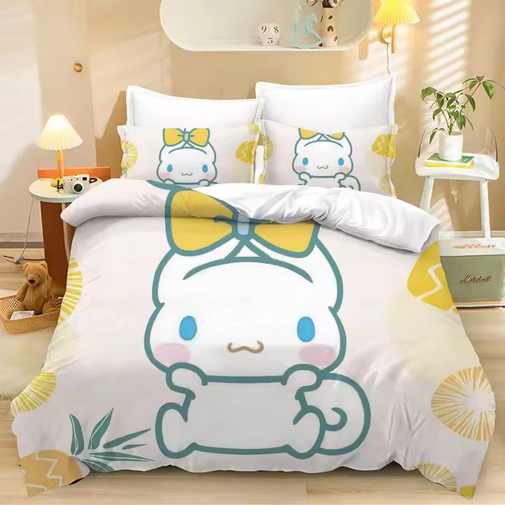 Juego de Ropa de Cama 3D de Cinnamoroll Colchón, Funda de Cama, Funda de Almohada - 1