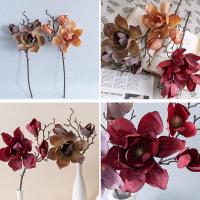 Rama de Magnolia Artificial de lujo, elegante simulación de tacto Real, Magnolia grande hecha a mano, flor falsa realista - details 14