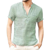 Camiseta de manga corta para hombre, camisa informal de algodón y lino Led, transpirable, S-3XL - details 5