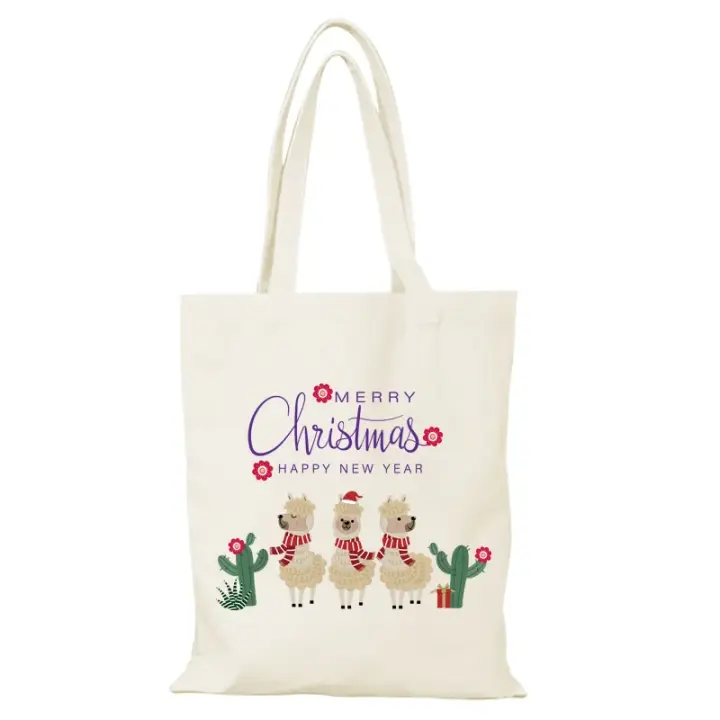 Bolsos de señora de dibujos animados, regalos de Navidad, bolso de hombro para mujer, bolso de mano a la moda para hombre, bolsos nuevos, compras ecológicas, compras, tela de playa, lona - 1