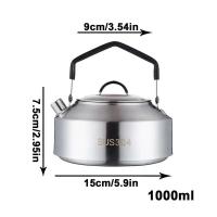 Hervidor de agua para acampar, 1L/1,5L, cafetera para exteriores, villa, suministros para picnic, equipos, utensilios, tetera para acampar, utensilios de cocina - details 0