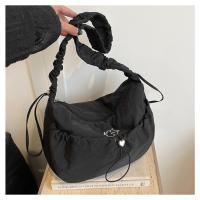 Bolso de hombro plisado de nailon a la moda, bolso cruzado con cordón de estilo coreano de Color sólido, bolso de mano ligero de gran capacidad para niñas - details 8