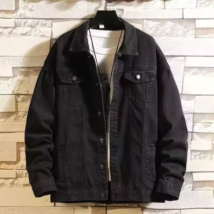 Chaqueta vaquera para hombre, estilo de Hong Kong, holgada, ropa de trabajo de marca a la moda, versión coreana, flujo de moda, primavera y otoño - 1