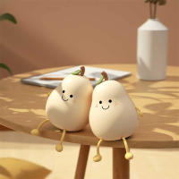 Night Lights for Kids Pear Shaped Cute Silicone Nightlight 7 Colors Dimmable Night Lamp USB Charging for Bedroom Bedside Room - details 3