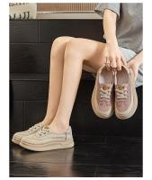 Zapatos blancos pequeños de mujer, primavera-verano 2025, nuevo estilo étnico retro, zapatos de junta de mujer, zapatos casuales de mujer - details 0