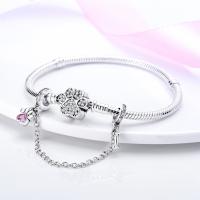 Plata de Ley 925, 1 pieza, patrón de pie de perro y cadena de seguridad de hueso, apto para pulsera con dijes originales de 3mm, colgante de plata para mujer, joyería - details 7