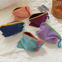 Bolsa de Maquillaje Cuadrada Grande Portátil, Cremallera, Tela de Algodón y Lino - details 1