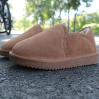 Botas de nieve sin cordones de ante vacuno para mujer, botines suaves y cálidos, antideslizantes, para invierno, para exteriores, fácil de poner y quitar - details 2