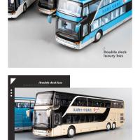Autobús de juguete eléctrico de alta calidad, modelo de vehículo extraíble, autobús de aleación, doble turismo - details 5
