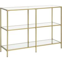 Mueble de Vidrio Templado de 3 Niveles Marco de Metal Morna para Pasillo Salón Dormitorio - details 8