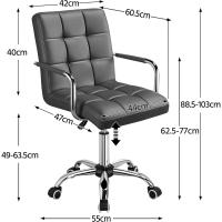 Silla de Oficina Giratoria con Ruedas Ajustable en Altura, Carga de 120Kg, Respaldar Marrón Claro - details 11