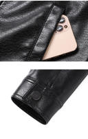 Nueva chaqueta de cuero gruesa de forro polar para hombre, otoño invierno, informal, a la moda, con solapa sólida, nueva, holgada, cálida y versátil. - details 8