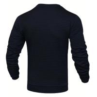 Abrigo de hombre moda pequeño cheque Waffle juvenil cuello redondo jacquard cheque sudadera con capucha - details 8