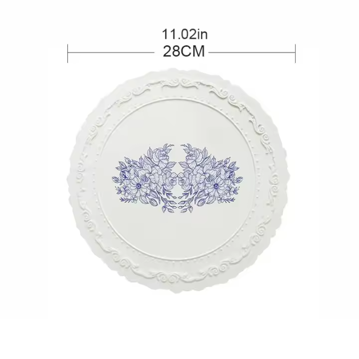 Mantel de Mesa de Seda Grande con Encanto de Flor Embossed Plancha de Mesa Antideslizante para Cena en Estilo Coreano - 1
