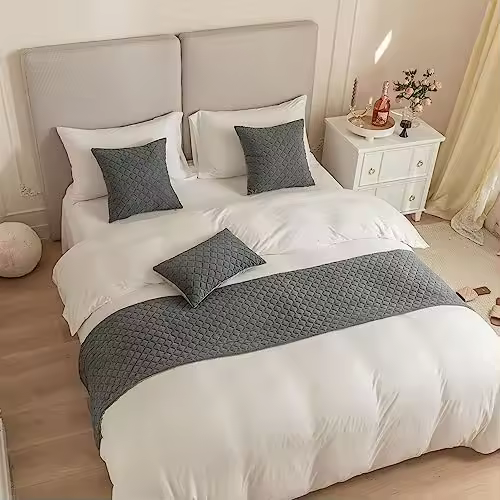 Corredores de cama y funda de cojín a juego, Reversible, Jacquard, corredores de cama, bufandas, decoración del hogar, ropa de cama de Hotel, toalla de cama - 1