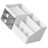 Caja de almacenamiento de papelería de escritorio con 10 compartimentos, 2 cajones, bonito conejito, organizador de cajones para cosméticos, decorativo de gran capacidad - details 9