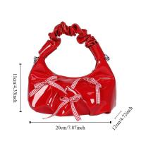 Bolsos de moda coreanos con lazo, bolsos de hombro plisados ​​de cuero Pu con nube, bolsos pequeños y dulces para mujer - details 0
