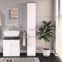 Armario de baño Otis, Blanco Alto Brillo/Antracita, 30 x 190 cm - details 1