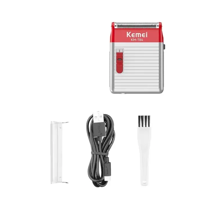 Kemei-Afeitadora eléctrica para hombre, Mini afeitadora de lámina única, afeitadora potente inalámbrica, recortadora de barba de bolsillo portátil, máquina de afeitar de viaje - 1