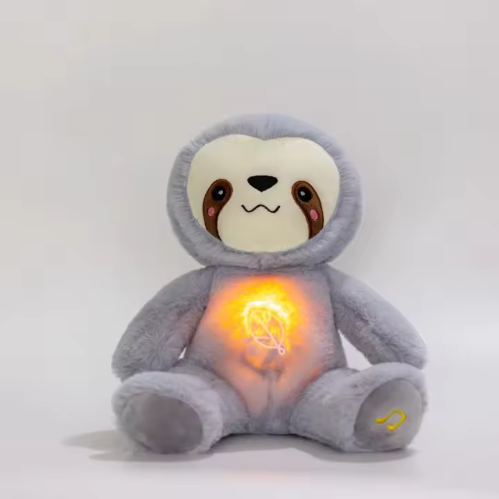 Juguete de peluche transpirable Kawaii, muñeco de oso calmante para bebé, compañero para dormir, peluche con sonido - 1
