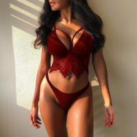 Ladies Temptation Conjunto de tirantes de sujetador de tres puntos de encaje de cuatro colores Ropa interior sexy sexy - details 3