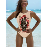 Traje de baño europeo con patrón abstracto Maya que cambia gradualmente de color, nuevo bikini - details 1