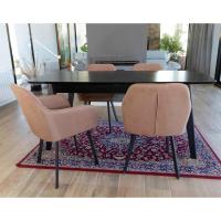 Sillas de comedor de tela (juego de 2) con patas de metal para cocina y sala de estar - details 2