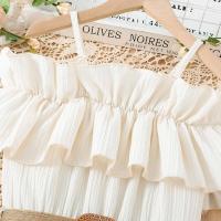 Vestido Casual de Chifón para Niñas Correa de Hombro de Una Línea, Estilo de Princesa para Edades de 8-12 Años - details 4