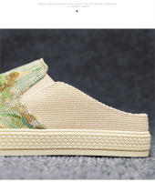 Sandalias al aire libre para hombre media zapatilla zapatos casuales de verano lona suave fondo ligero zapatos para caminar - details 5
