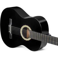 Kit de Iniciación para Guitarra Clásica 4/4 39" con Soporte de Pared con Ganchos, Diapasón, Afinador, Funda, Paño de Pulir 6 Cuerdas de Nylon, Negro - details 7