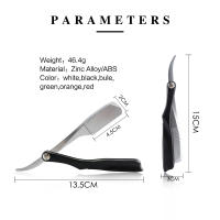 Cuchillo de afeitar con mango de madera para hombre, herramienta de corte de pelo de barbero profesional, plegable y recto - details 6